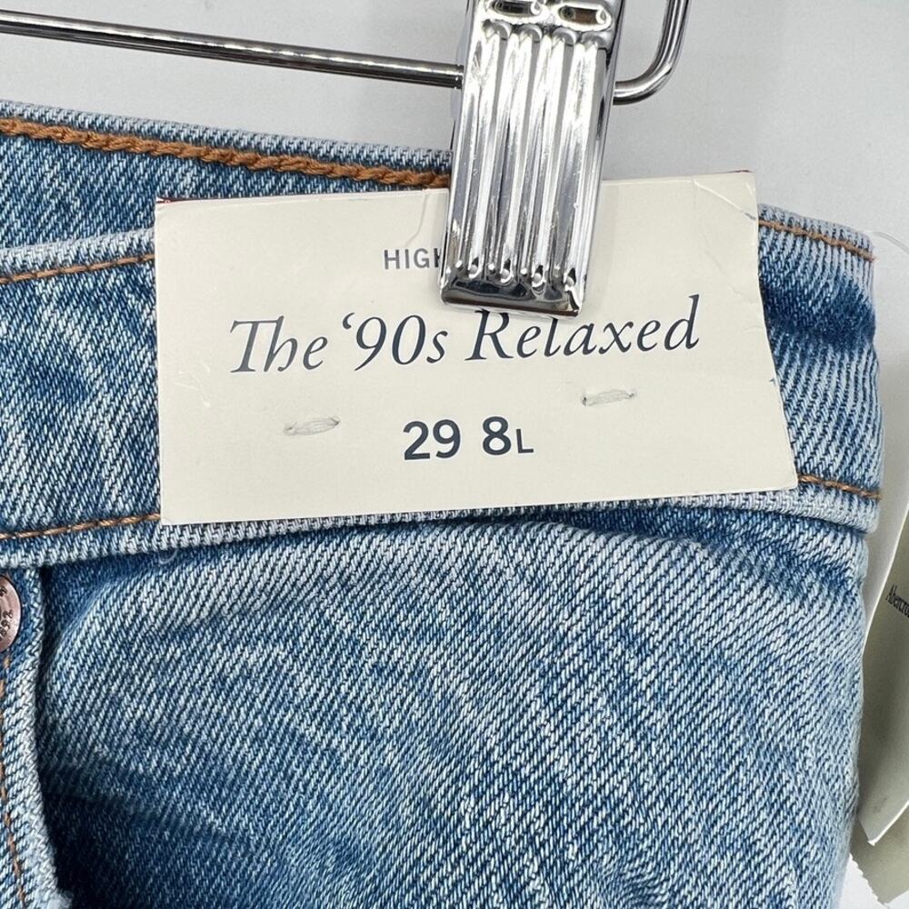 NWT Abercrombie & Fitch The 90s Relaxed High Rise Jeans Light Wash 8‎ Long Tall - Picture 4 of 11